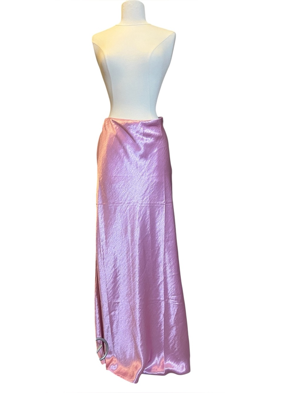 Sweet Love Satin Maxi Skirt - Pink - Size Large